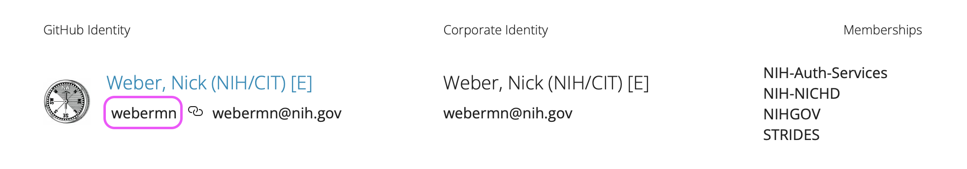 github user name